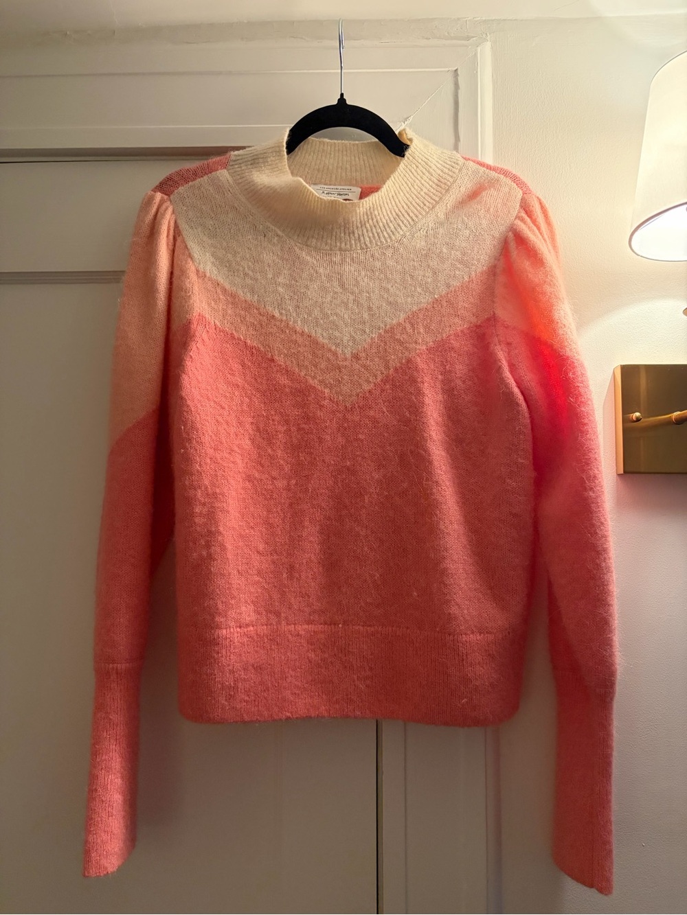 & Other Stories Cream, Peach and Pink Chevron Crewneck Sweater